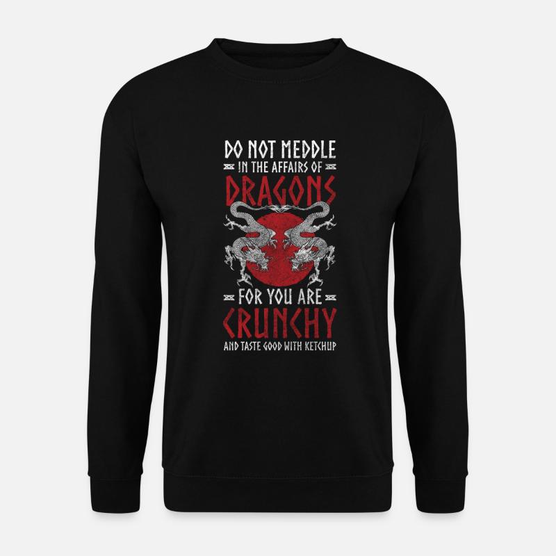 Drache Bücher Asien - Unisex Pullover - Schwarz