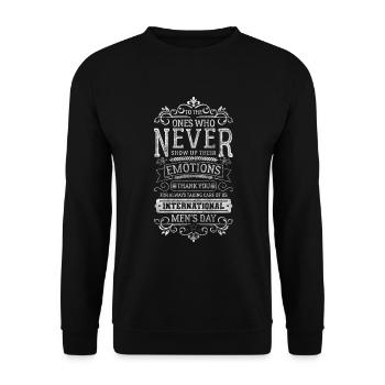 Männer Vater Bollerwagen - Unisex Pullover - Schwarz - Vorne - Alina (178cm) & Michal (187cm)