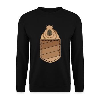 Animal Lover Cadeau Cute Chest Bag Capybara - Sweat-shirt Unisexe - noir - Devant - Alina (178cm) & Michal (187cm)