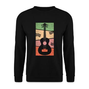 Ukulele meets geometry farbig - Unisex Pullover - Schwarz - Vorne - Alina (178cm) & Michal (187cm)