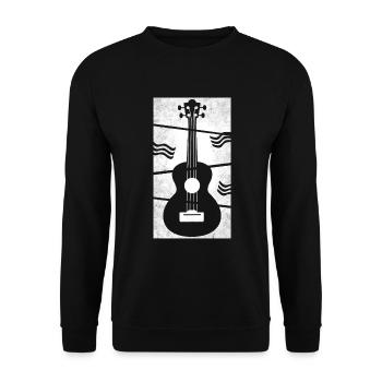 Ukulele meets geometry white - Unisex Pullover - Schwarz - Vorne - Alina (178cm) & Michal (187cm)
