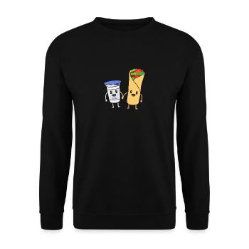 Couple Gift Dürüm Doner Ayran Funny Sweet Love - Unisex Sweatshirt - black - Front - Alina (178cm) & Michal (187cm)
