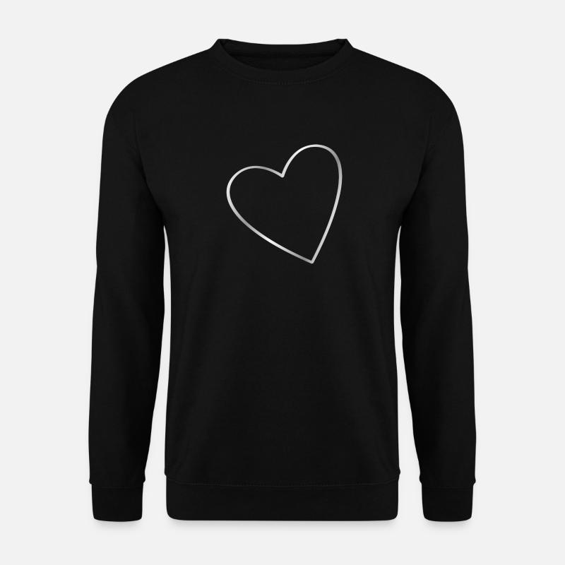 Heart silver - Unisex Sweatshirt - black