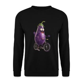 Aubergine Fahrrad - Unisex Pullover - Schwarz - Vorne - Alina (178cm) & Michal (187cm)