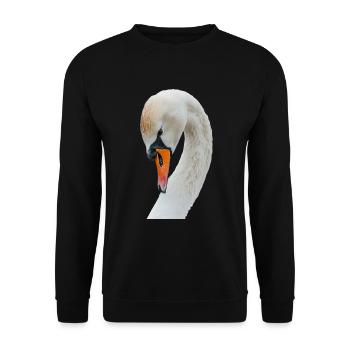 Schwan - Unisex Pullover - Schwarz - Vorne - Alina (178cm) & Michal (187cm)