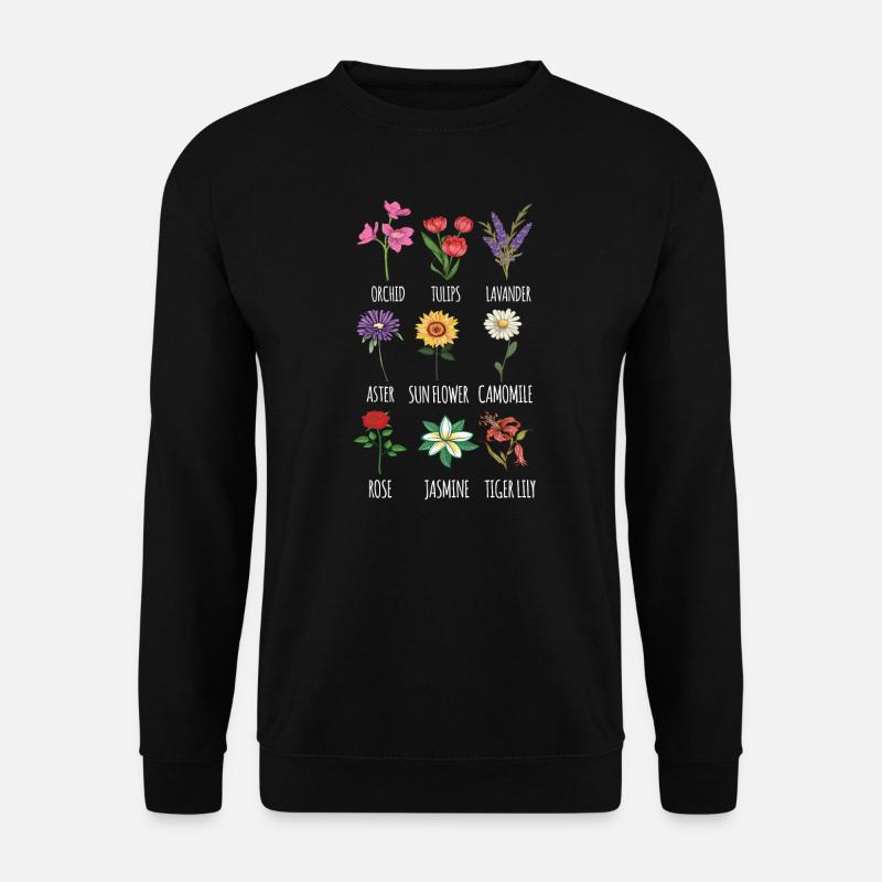 Schöne botanische Blumen Grafik Florist Geschenk - Unisex Pullover - Schwarz