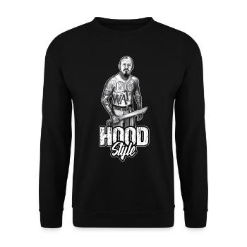 Latino Gangster Street Hood Style - Unisex Sweatshirt - black - Front - Alina (178cm) & Michal (187cm)