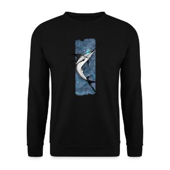 Marlin azur : majesté des profondeurs - Sweat-shirt Unisexe - noir - Devant - Alina (178cm) & Michal (187cm)