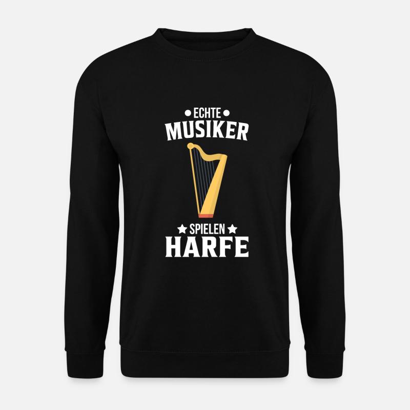 Harfe Harfe spielen Harfenistin Harfenist Spruch - Unisex Pullover - Schwarz