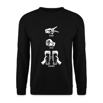  Mallorca Malle Party Spruch - Unisex Pullover - Schwarz - Vorne - Alina (178cm) & Michal (187cm)