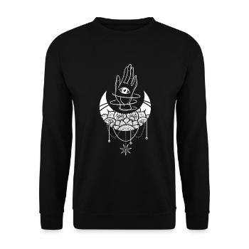 Hand Eye Moon Star Esoteric Mystical Spiritual - Unisex Sweatshirt - black - Front - Alina (178cm) & Michal (187cm)