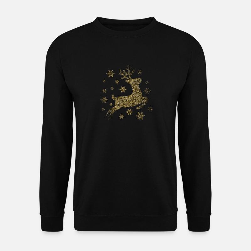 deer gold glitter - Unisex Pullover - Schwarz