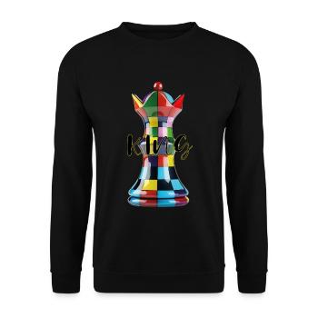 King - Unisex Sweatshirt - black - Front - Alina (178cm) & Michal (187cm)