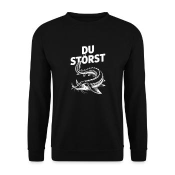 Stör angeln Sportfischen - Du störst. Stördesign - Unisex Pullover - Schwarz - Vorne - Alina (178cm) & Michal (187cm)