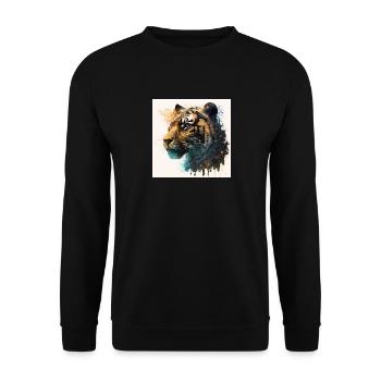 Tigre Glamour sauvage - Sweat-shirt Unisexe - noir - Devant - Alina (178cm) & Michal (187cm)