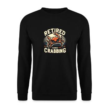 Rentner gehen auf Krabbenfang - Unisex Pullover - Schwarz - Vorne - Alina (178cm) & Michal (187cm)