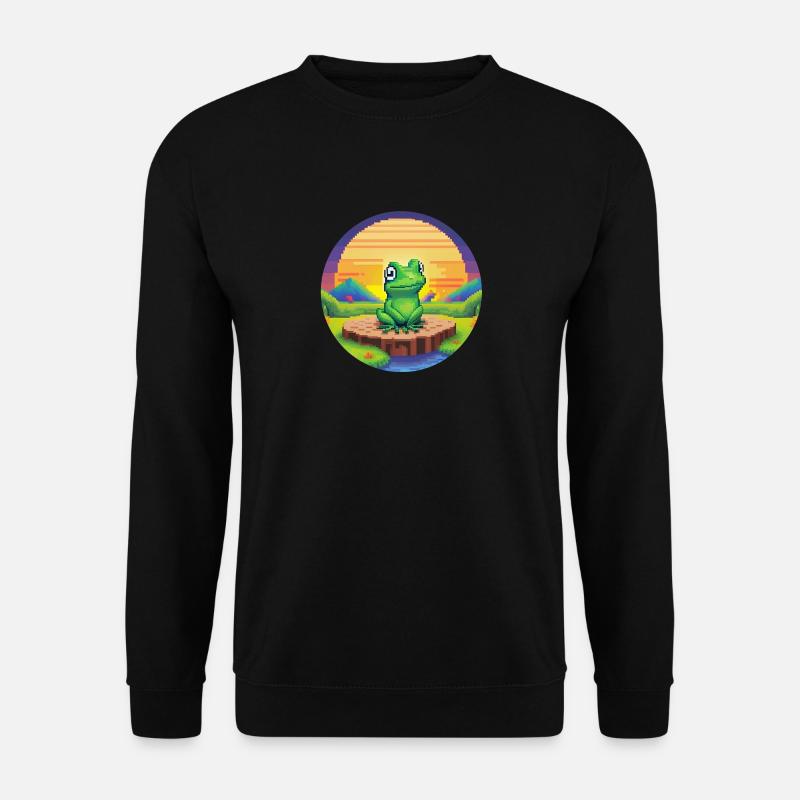 Retro Pixel Frog - Unisex Sweatshirt - black