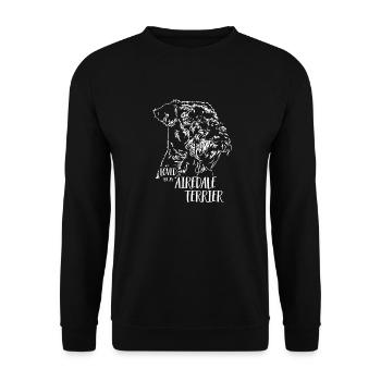 AIREDALE TERRIER aimé par un chien Airedale Terrier - Sweat-shirt Unisexe - noir - Devant - Alina (178cm) & Michal (187cm)