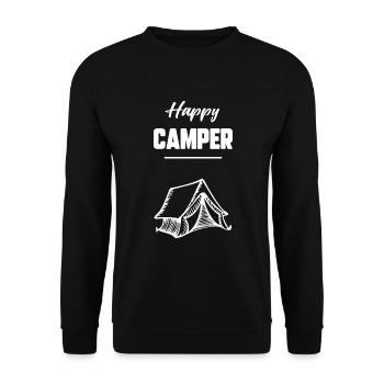 Happy camper - Sweat-shirt Unisexe - noir - Devant - Alina (178cm) & Michal (187cm)