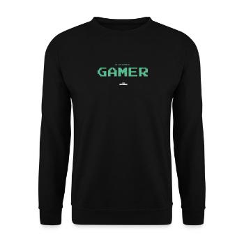 Infinite gameplay oldschool gamer - Unisex Sweatshirt - black - Front - Alina (178cm) & Michal (187cm)