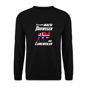 Langweiler Norwegen - Unisex Pullover - Schwarz - Vorne - Alina (178cm) & Michal (187cm)