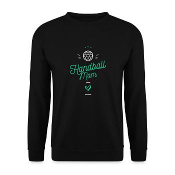 Handball mom - Unisex Pullover - Schwarz - Vorne - Alina (178cm) & Michal (187cm)