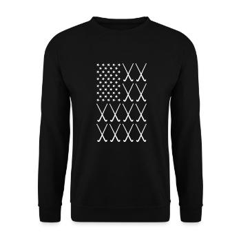 Sport Us Flag Hockey - Unisex Pullover - Schwarz - Vorne - Alina (178cm) & Michal (187cm)