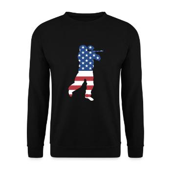 Sport Us Flag Paintball - Sweat-shirt Unisexe - noir - Devant - Alina (178cm) & Michal (187cm)
