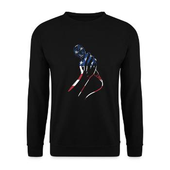 Comedian Us Flag Stand Up Comedy - Unisex Sweatshirt - black - Front - Alina (178cm) & Michal (187cm)