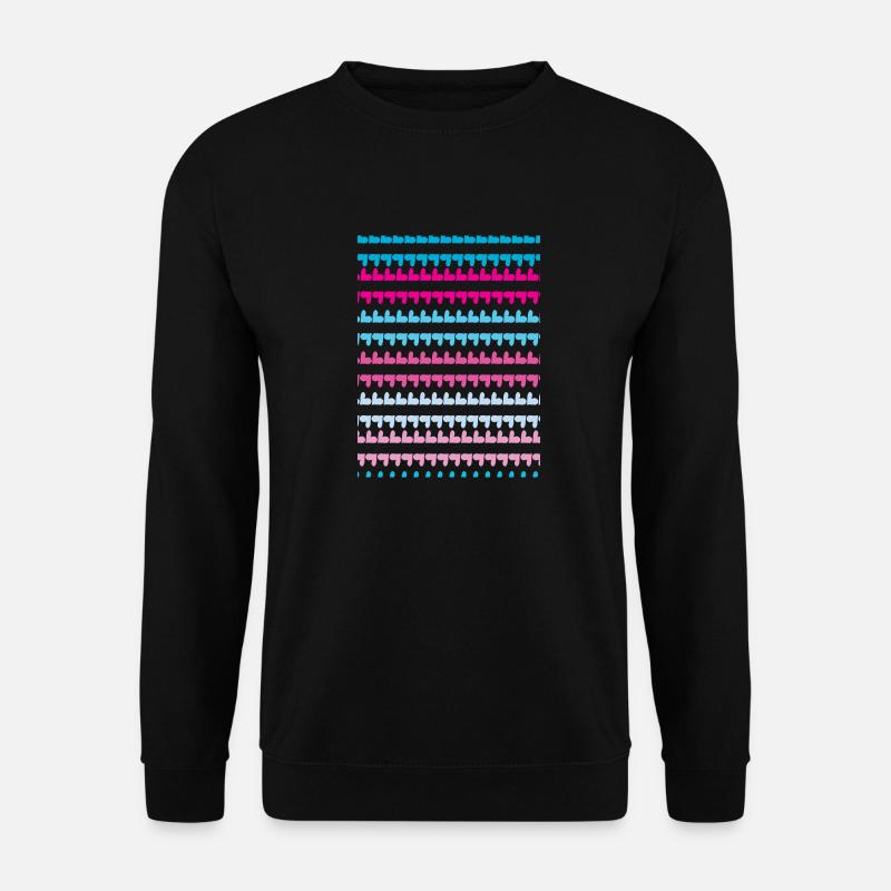 PINK BLUE HEARTS PATTERN - Unisex Sweatshirt - black