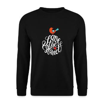 Save the planet - Unisex Pullover - Schwarz - Vorne - Alina (178cm) & Michal (187cm)