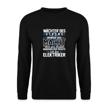 Elektriker - Wächter - Unisex Pullover - Schwarz - Vorne - Alina (178cm) & Michal (187cm)