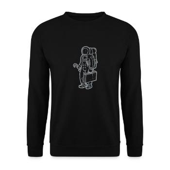 Spaceman in silver 2 - Unisex Sweatshirt - black - Front - Alina (178cm) & Michal (187cm)