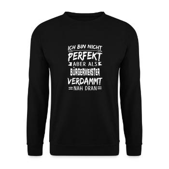 BÜRGERMEISTER - Unisex Pullover - Schwarz - Vorne - Alina (178cm) & Michal (187cm)