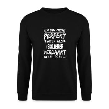 ISOLIERER - Unisex Pullover - Schwarz - Vorne - Alina (178cm) & Michal (187cm)