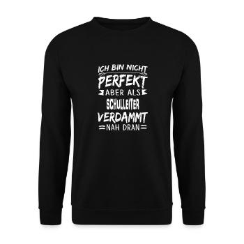 SCHULLEITER - Unisex Pullover - Schwarz - Vorne - Alina (178cm) & Michal (187cm)