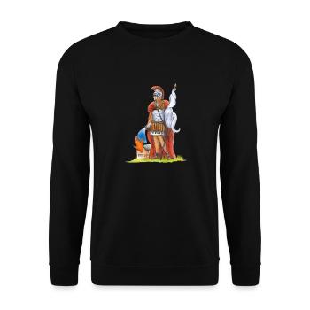 Florian - Unisex Pullover - Schwarz - Vorne - Alina (178cm) & Michal (187cm)