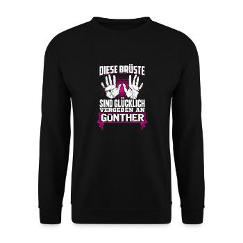 GÜNTHER - Brüste - Unisex Pullover - Schwarz - Vorne - Alina (178cm) & Michal (187cm)