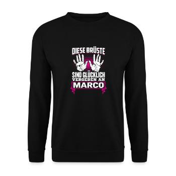 MARCO - Brüste - Unisex Pullover - Schwarz - Vorne - Alina (178cm) & Michal (187cm)