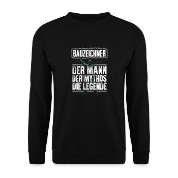 BAUZEICHNER - Mythos - Unisex Pullover - Schwarz - Vorne - Alina (178cm) & Michal (187cm)