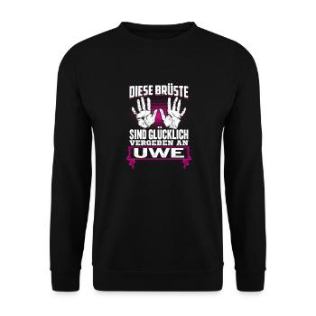 UWE - Brüste - Unisex Pullover - Schwarz - Vorne - Alina (178cm) & Michal (187cm)