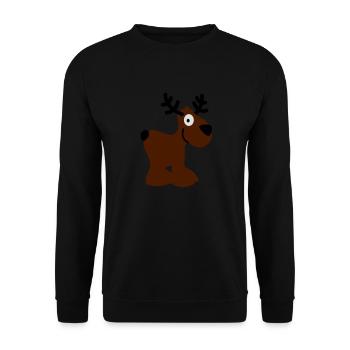 mignons de Moose Deer rennes de Noël en Norvège - Sweat-shirt Unisexe - noir - Devant - Alina (178cm) & Michal (187cm)