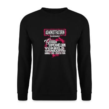 ADMINISTRATORIN - Duden - Unisex Pullover - Schwarz - Vorne - Alina (178cm) & Michal (187cm)