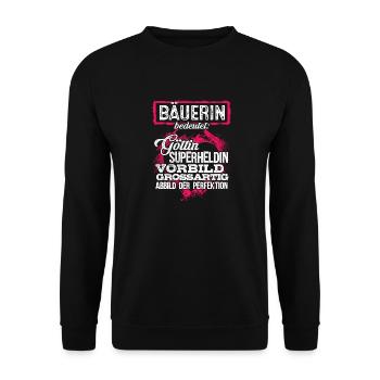 BÄUERIN - duden - Unisex Pullover - Schwarz - Vorne - Alina (178cm) & Michal (187cm)