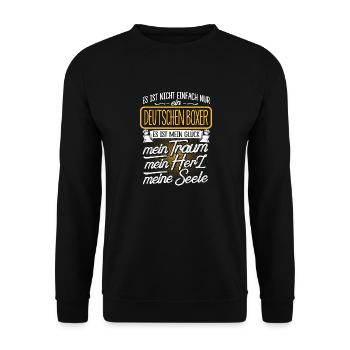 Deutscher Boxer Hund Hunde Geschenk Traum - Unisex Pullover - Schwarz - Vorne - Alina (178cm) & Michal (187cm)