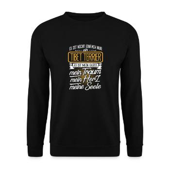 TIBET-TERRIER - Traum - Unisex Pullover - Schwarz - Vorne - Alina (178cm) & Michal (187cm)
