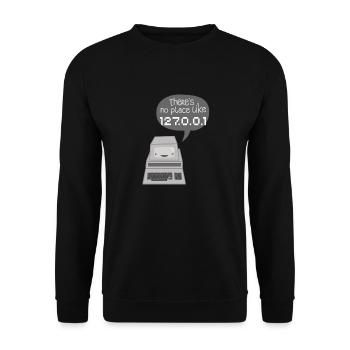 There's no Place like 127.0.0.1 - Unisex Pullover - Schwarz - Vorne - Alina (178cm) & Michal (187cm)