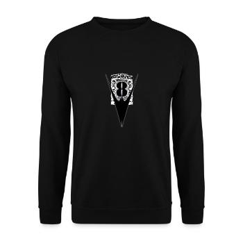 v8 - Unisex Pullover - Schwarz - Vorne - Alina (178cm) & Michal (187cm)