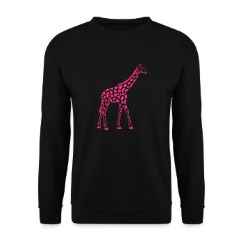 Couleur Rose Girafe Afrique Savannah Motif Design - Sweat-shirt Unisexe - noir - Devant - Alina (178cm) & Michal (187cm)