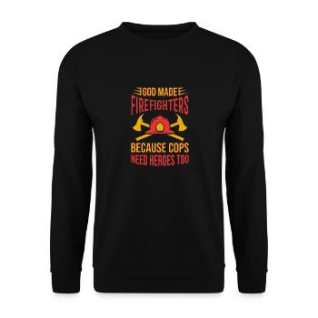 Firefighters firefighter woman firefighter - Unisex Sweatshirt - black - Front - Alina (178cm) & Michal (187cm)